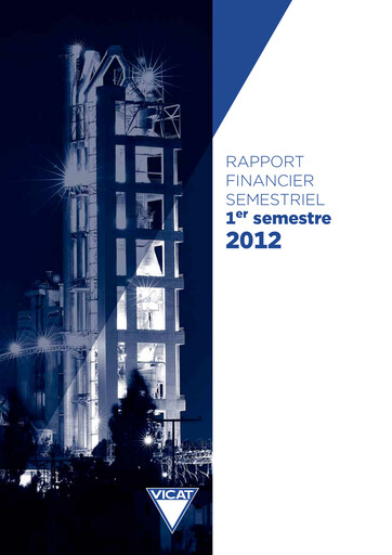 Miniature Vicat S.A. Rapport semestriel 2012-h1