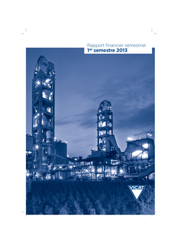 Miniature Vicat S.A. Rapport semestriel 2013-h1