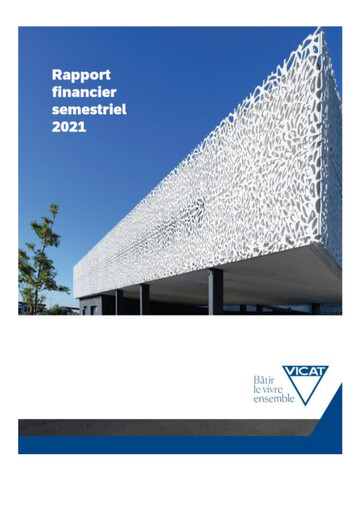Miniature Vicat S.A. Rapport semestriel 2021-h1