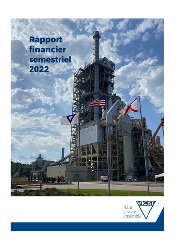 Miniature Vicat S.A. Rapport semestriel 2022-h1