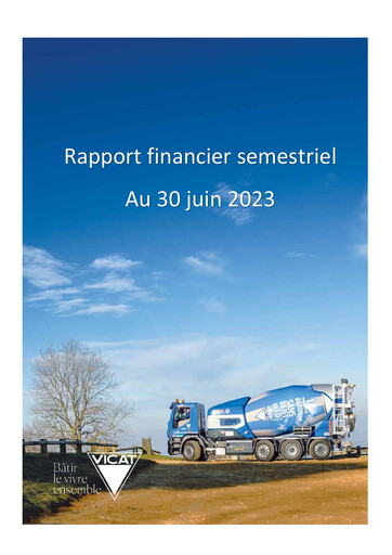 Miniature Vicat S.A. Rapport semestriel 2023-h1
