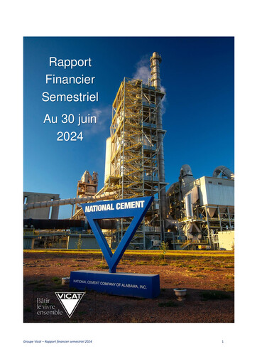 Miniature Vicat S.A. Rapport semestriel 2024-h1