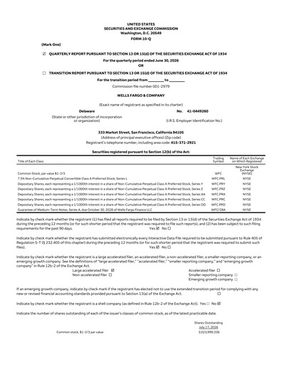 Thumbnail Wells Fargo Quarterly Report 2026-q2