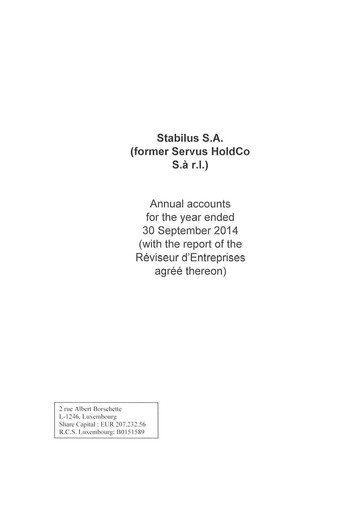 Thumbnail Stabilus Financial Statement 2014