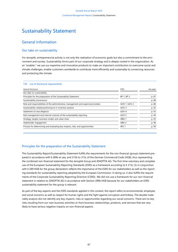 Thumbnail Jenoptik Sustainability Report 2024