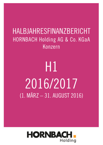 Thumbnail Hornbach Holding
 Half-year Report 2016-2017