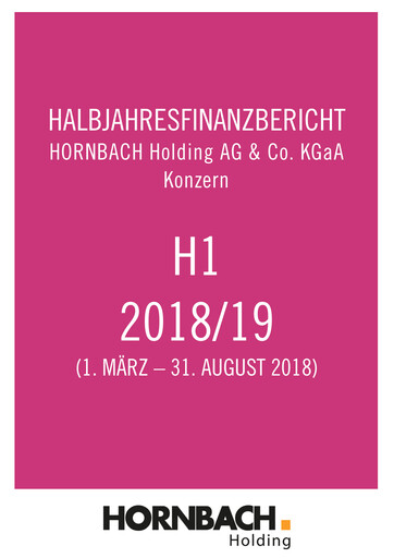 Thumbnail Hornbach Holding
 Half-year Report 2018-2019