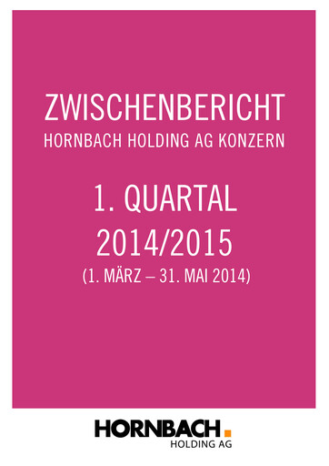 Thumbnail Hornbach Holding
 Quarterly Report 2014-2015-q1