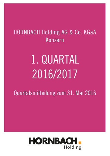 Thumbnail Hornbach Holding
 Quarterly Report 2016-2017-q1