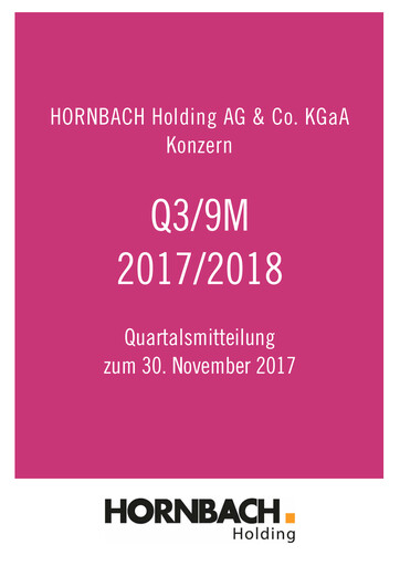 Thumbnail Hornbach Holding
 Quarterly Report 2017-2018-q3