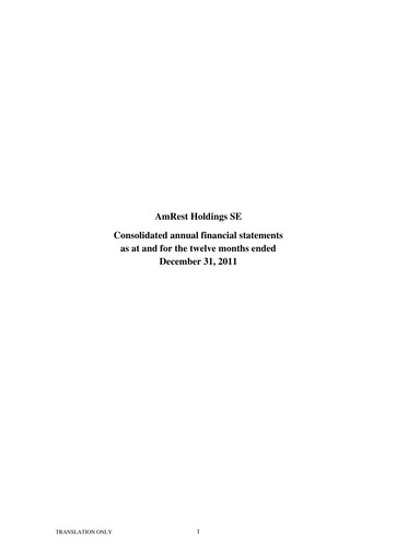 Thumbnail AmRest Financial Statement 2011