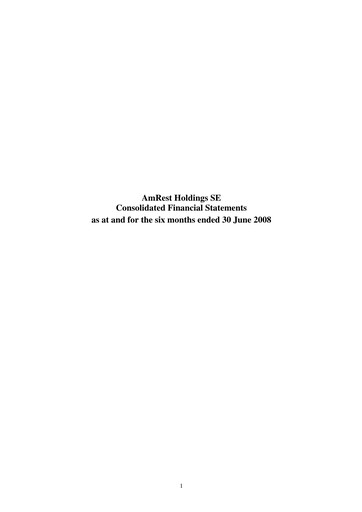 Vorschaubild AmRest Halbjahresbericht 2008-h1