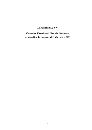 Thumbnail AmRest Quarterly Report 2008-q1
