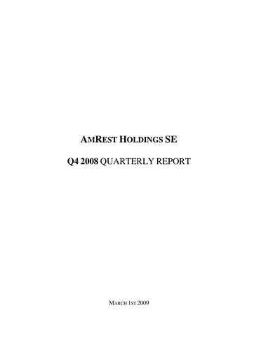 Thumbnail AmRest Quarterly Report 2008-q4