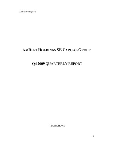Thumbnail AmRest Quarterly Report 2009-q4