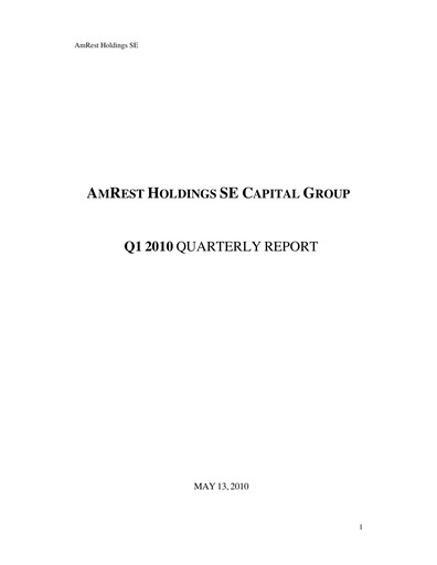 Thumbnail AmRest Quarterly Report 2010-q1