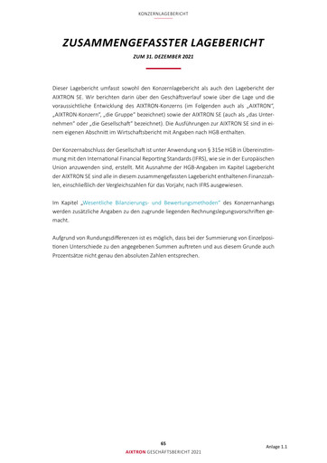 Thumbnail Aixtron Annual Report 2021