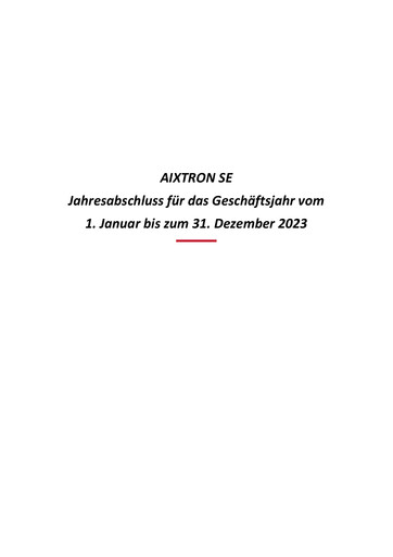 Thumbnail Aixtron Annual Report 2023
