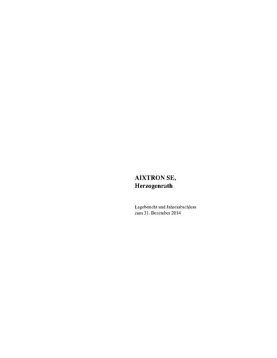 Thumbnail Aixtron Financial Statement 2014