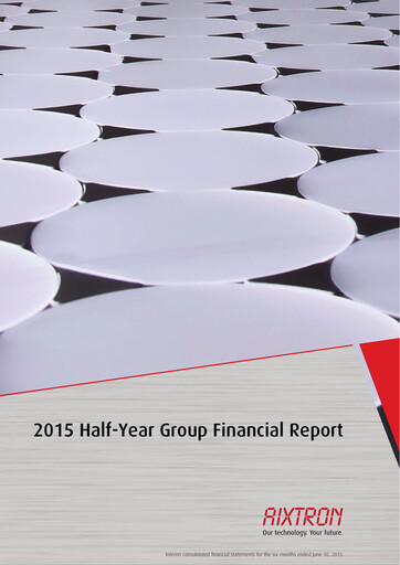 Miniature Aixtron Rapport semestriel 2015-h1