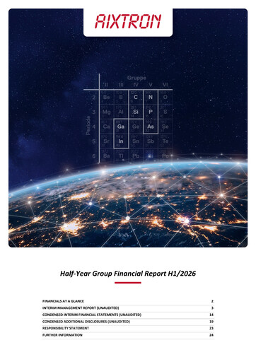 Miniature Aixtron Rapport semestriel 2026-h1
