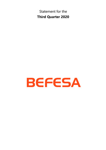 Miniature Befesa Rapport trimestriel 2020-q3