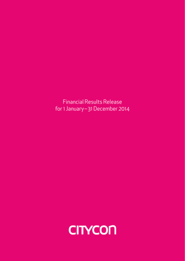 Thumbnail Citycon Financial Statement 2014