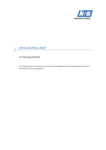 Thumbnail K+S
 Financial Statement 2016