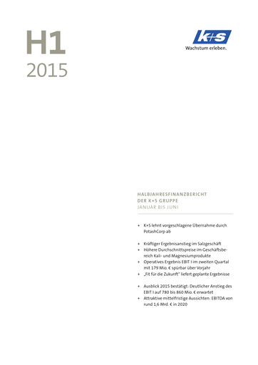 Thumbnail K+S
 Half-year Report 2015-h1