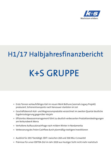 Thumbnail K+S
 Half-year Report 2017-h1