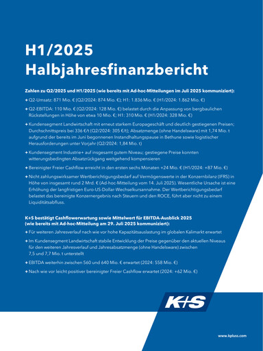 Thumbnail K+S
 Half-year Report 2025-h1