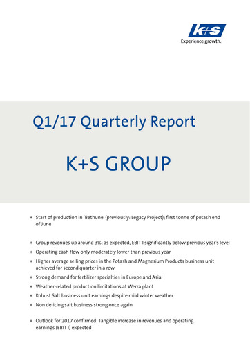 Thumbnail K+S
 Quarterly Report 2017-q1