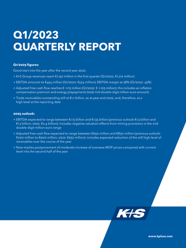 Thumbnail K+S
 Quarterly Report 2023-q1