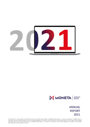 Miniature MONETA Money Bank Rapport annuel 2021