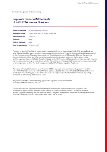 Thumbnail MONETA Money Bank Financial Statement 2016