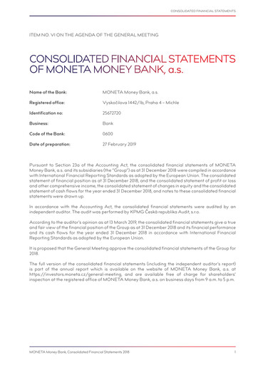 Thumbnail MONETA Money Bank Financial Statement 2018
