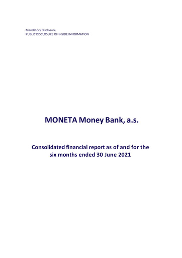 Thumbnail MONETA Money Bank Half-year Report 2021-h1