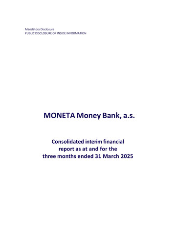 Thumbnail MONETA Money Bank Quarterly Report 2025-q1