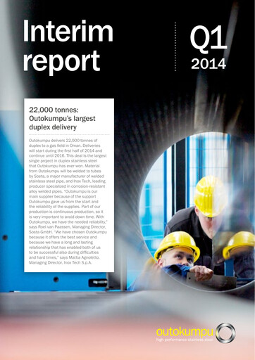 Thumbnail Outokumpu Quarterly Report 2014-q1