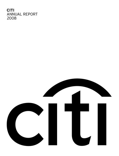 Thumbnail Citigroup Annual Report 2008