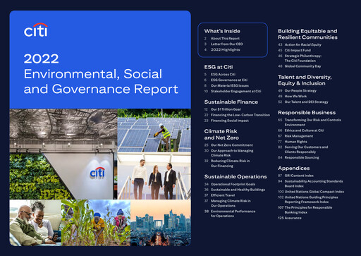 Thumbnail Citigroup ESG Report 2022