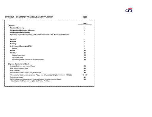 Thumbnail Citigroup Quarterly Report 2024-q3