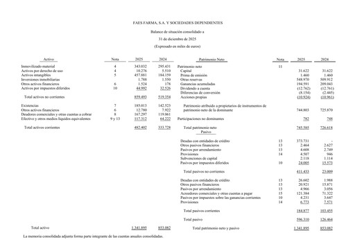 Vorschaubild Faes Farma Jahresbericht 2025