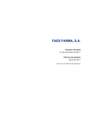 Miniature Faes Farma Bilan financier 2011