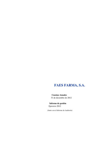 Miniature Faes Farma Bilan financier 2012