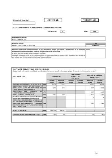 Thumbnail Faes Farma Quarterly Report 2005-q1