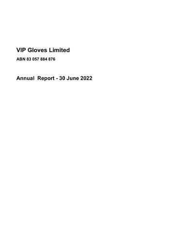 Thumbnail VIP Gloves Annual Report fy2022