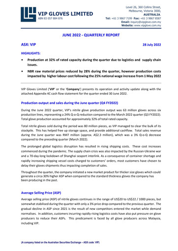 Thumbnail VIP Gloves Quarterly Report fy2022-q4