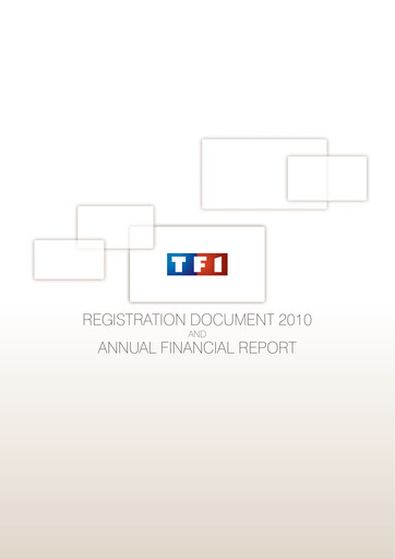 Thumbnail TF1 Universal Registration Document 2010