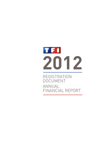 Thumbnail TF1 Universal Registration Document 2012